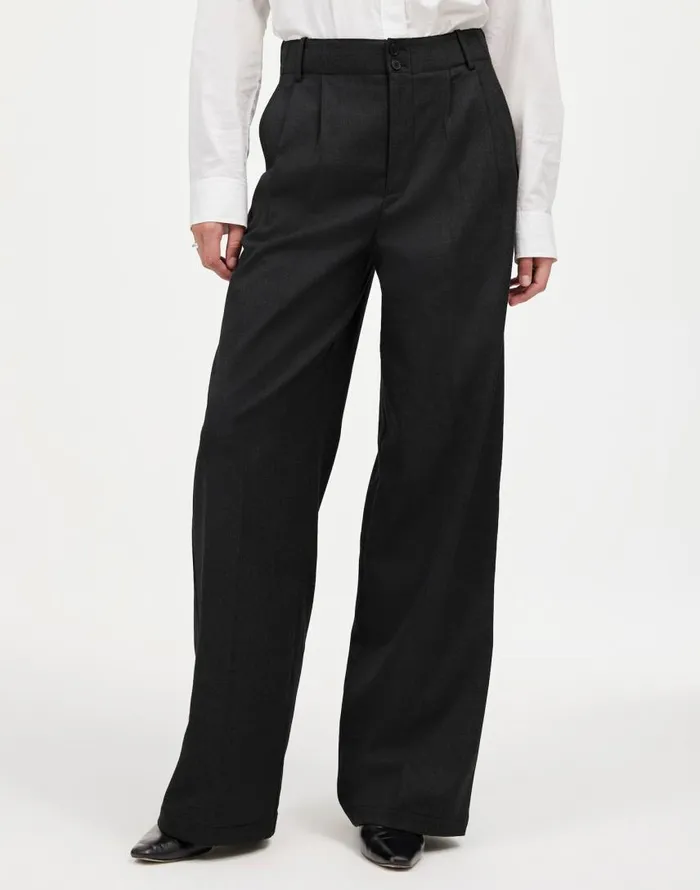 Pants Women Madewell The Harlow WideLeg Pant In Flannel Dark Grey
