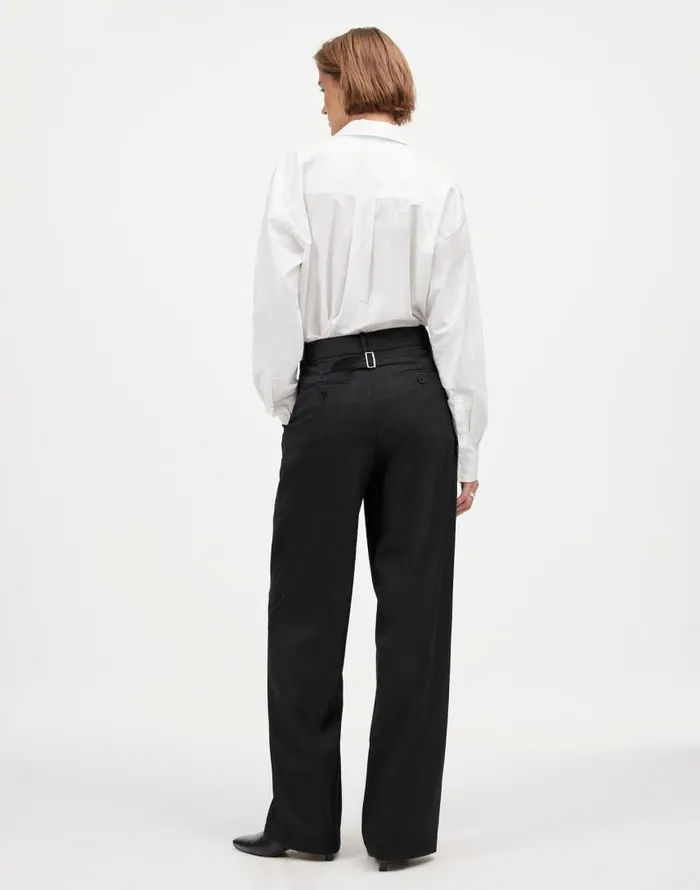 Pants Women Madewell The Harlow WideLeg Pant In Flannel Dark Grey
