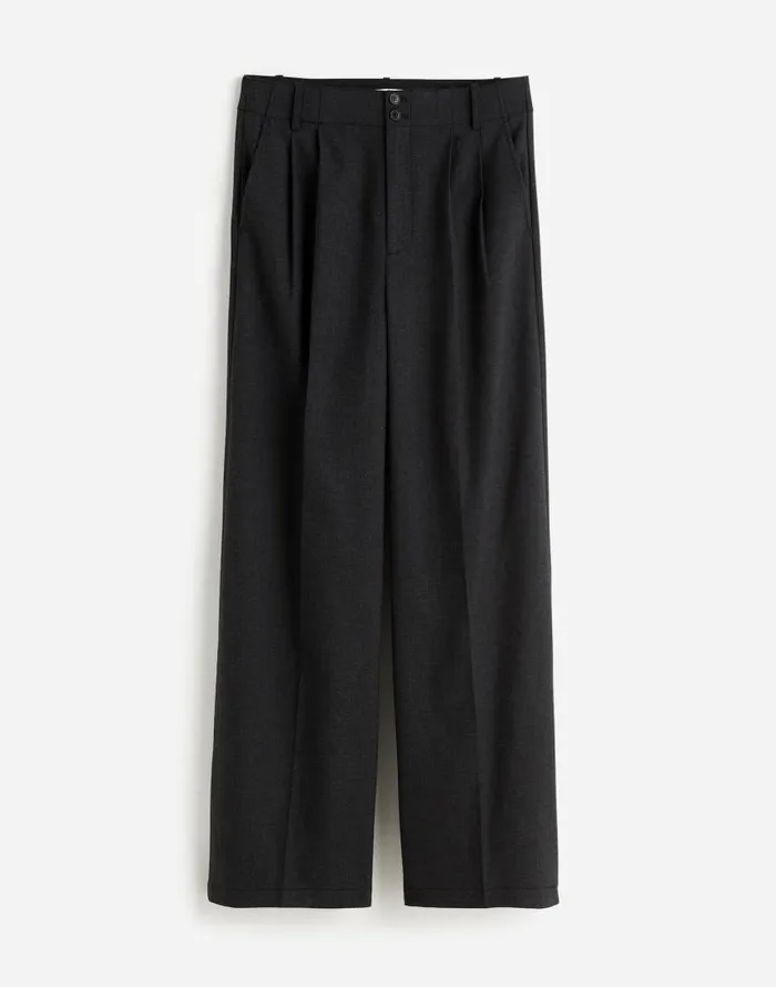 Pants Women Madewell The Harlow WideLeg Pant In Flannel Dark Grey