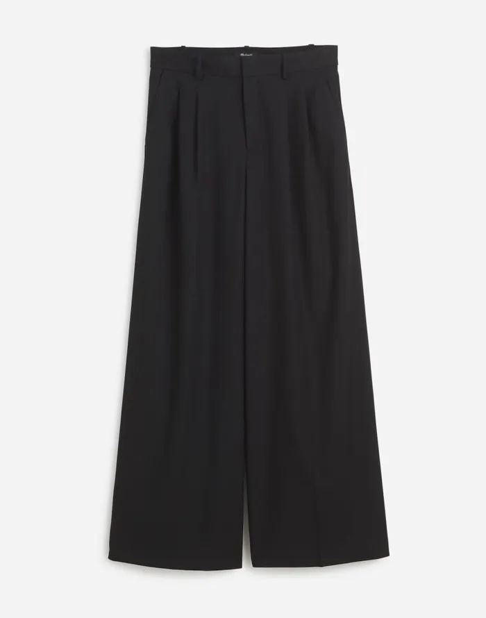 Pants Women Madewell The Plus Harlow SuperwideLeg Trouser In Flannel Black