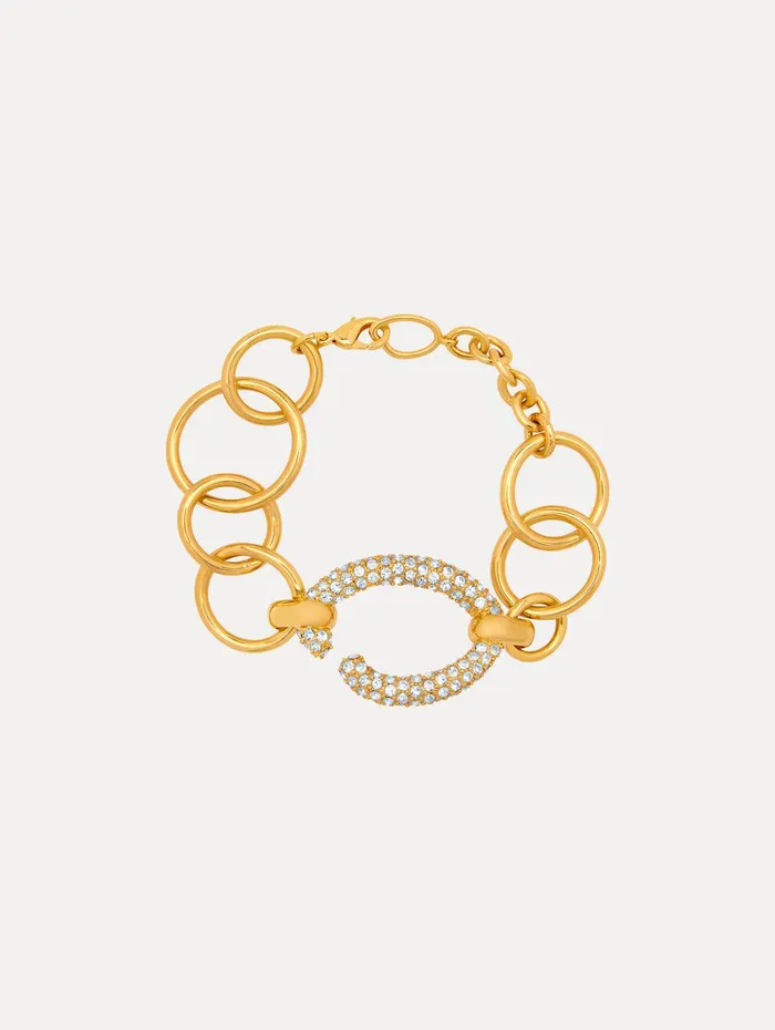 Pav O ChainLink Bracelet Gold Women Oscar De La Renta Bracelets