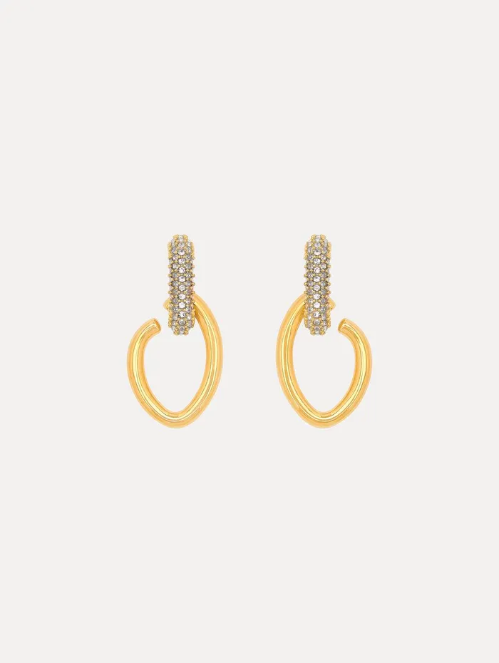 Pav O Drop Earrings Crystal Women Oscar De La Renta Earrings