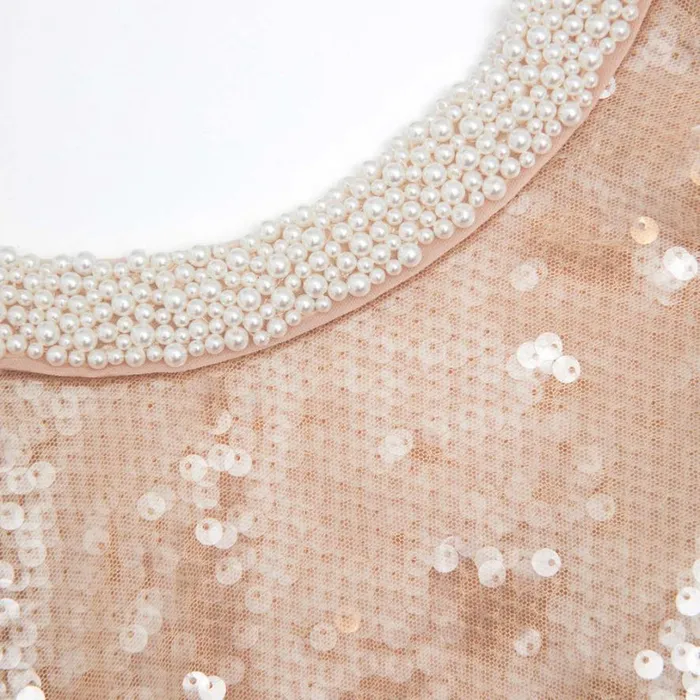 Pearl Trim Sequin Top Women Self Portrait Tops