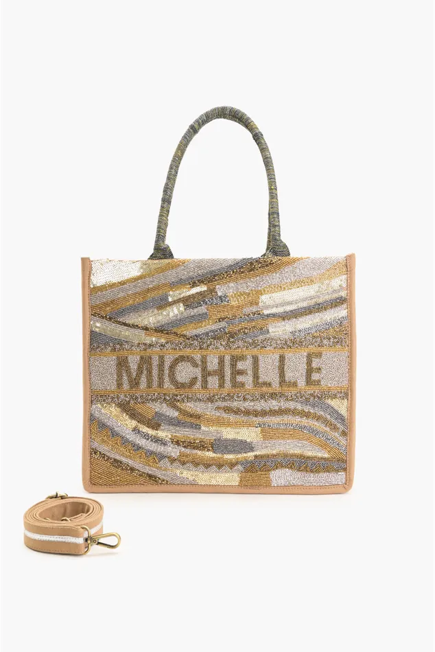 Personalize Golden Layers Tote Totes America and Beyond Women