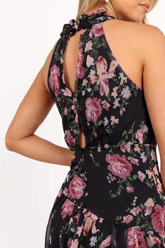 Petal and Pup Eden Maxi Dress Black Floral Women Winter Dresses