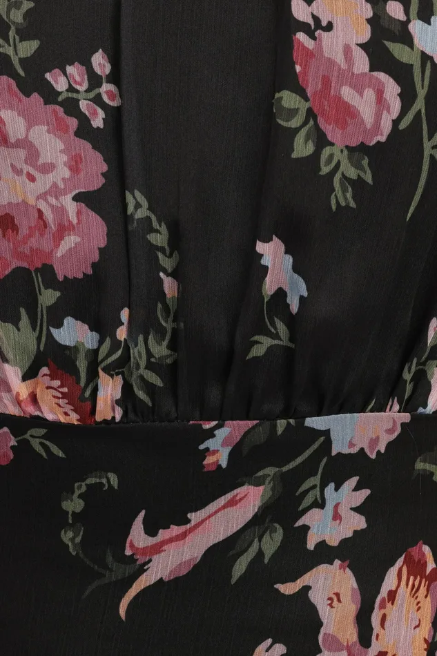 Petal and Pup Eden Maxi Dress Black Floral Women Winter Dresses