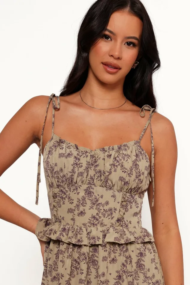 Petal and Pup Event Dresses Women Karie Midi Dress OliveDark Purple