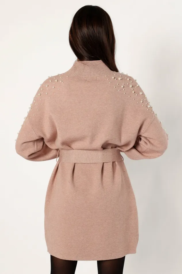 Petal and Pup Event Dresses Women Maeve Long Sleeve Mini Dress Mocha