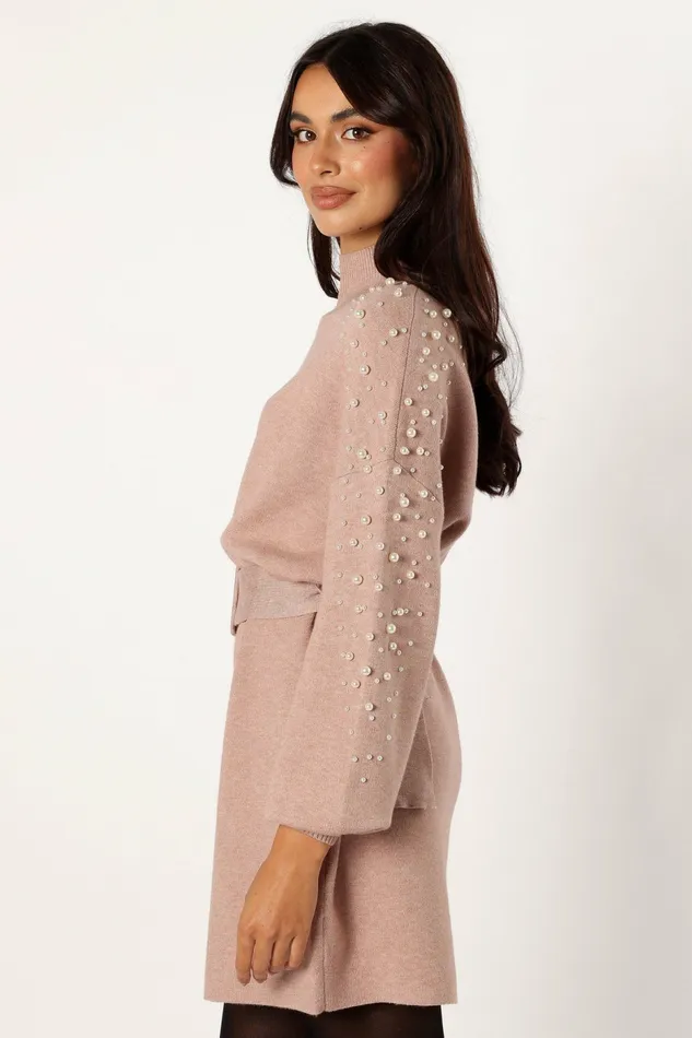 Petal and Pup Event Dresses Women Maeve Long Sleeve Mini Dress Mocha