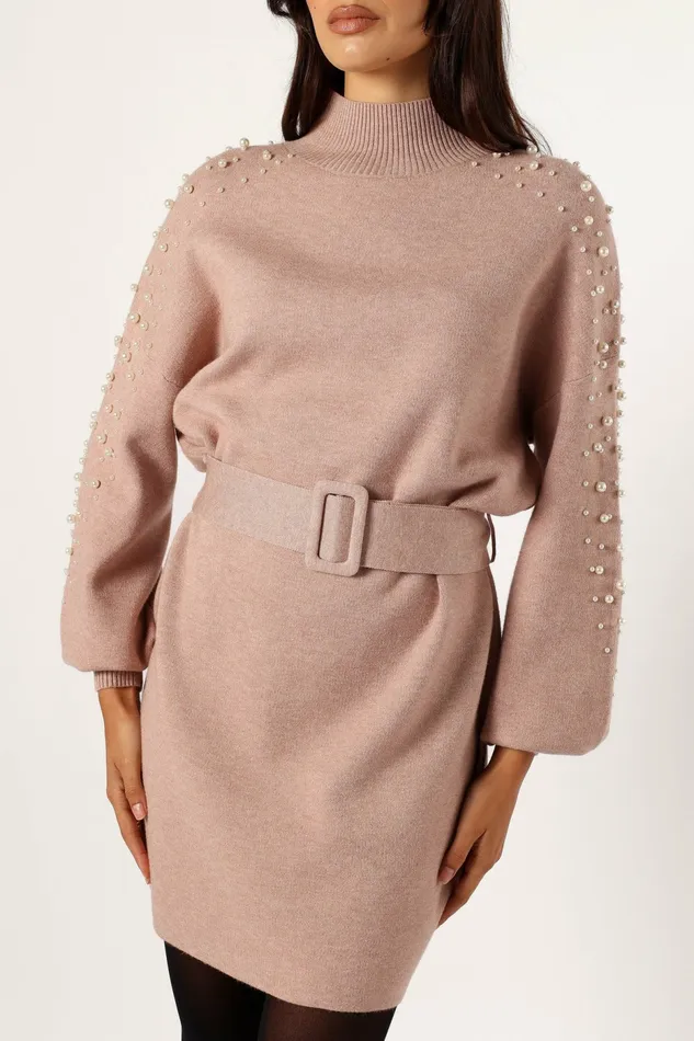 Petal and Pup Event Dresses Women Maeve Long Sleeve Mini Dress Mocha