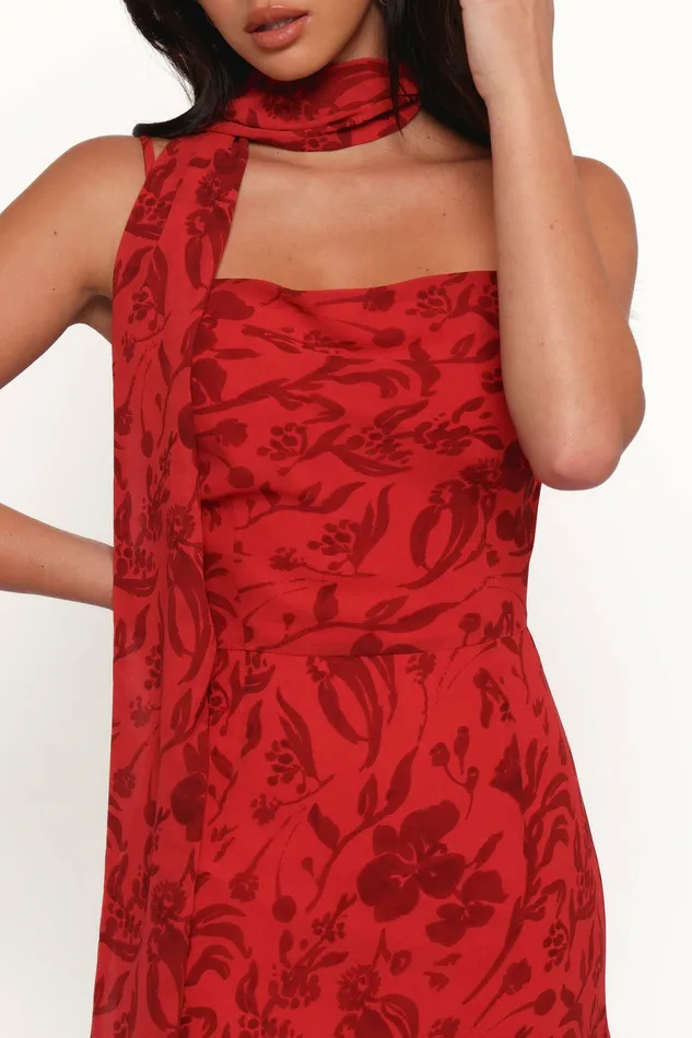 Petal and Pup Fall Dresses Women Francesca Midi Dress Red Floral