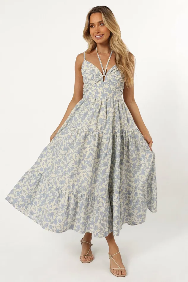 Petal and Pup Indy Midi Dress Blue Women Floral Dresses