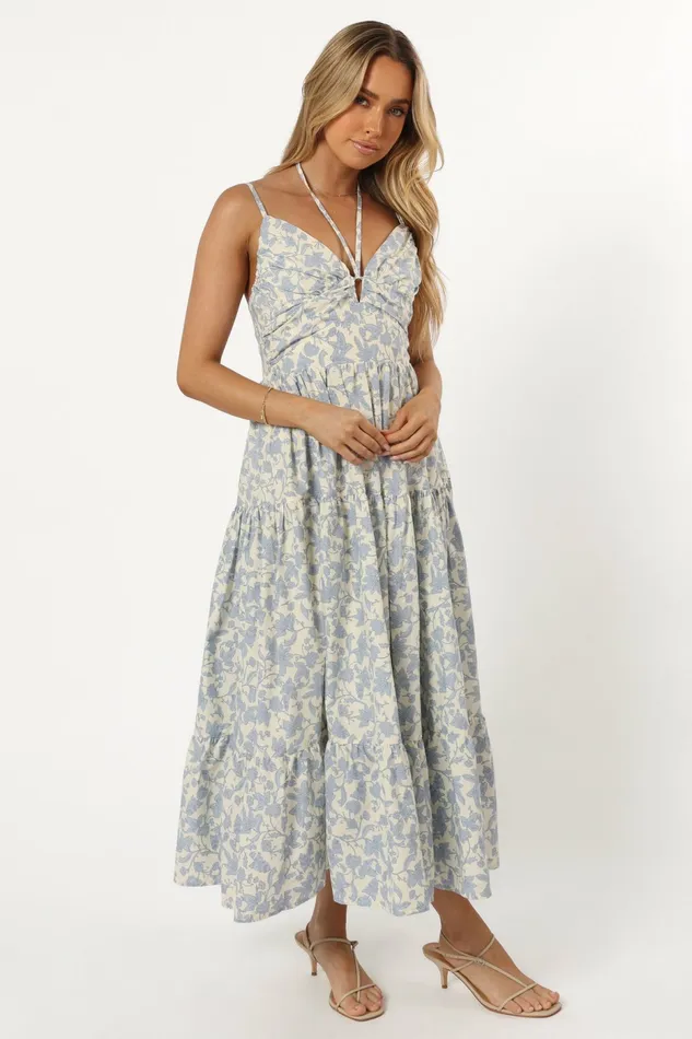 Petal and Pup Indy Midi Dress Blue Women Floral Dresses