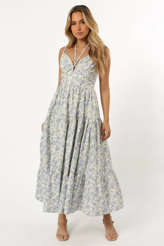 Petal and Pup Indy Midi Dress Blue Women Floral Dresses