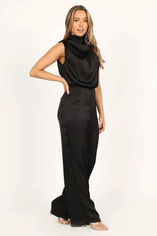 Petal and Pup Jumpsuits and Rompers Women Savannah One Shoulder Jumpsuit Black