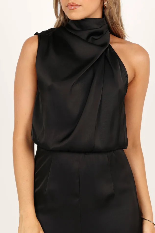 Petal and Pup Jumpsuits and Rompers Women Savannah One Shoulder Jumpsuit Black