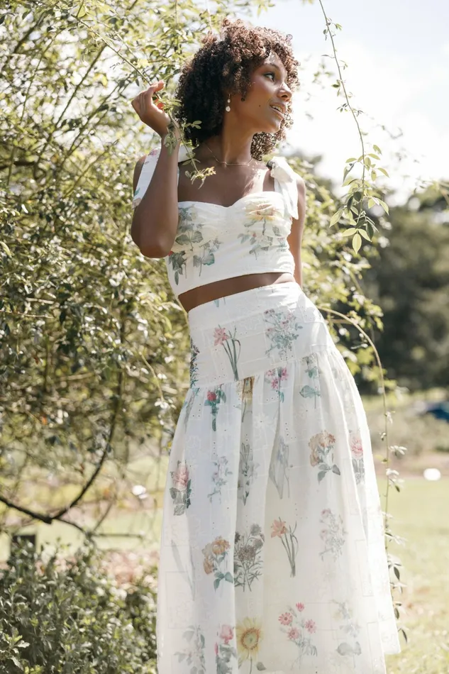 Petal and Pup Kara Two Piece Set White Floral Women Matching Sets