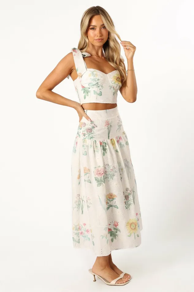 Petal and Pup Kara Two Piece Set White Floral Women Matching Sets