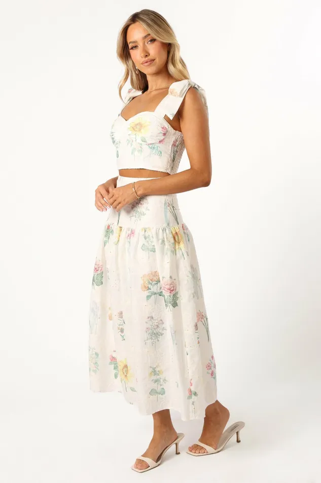 Petal and Pup Kara Two Piece Set White Floral Women Matching Sets