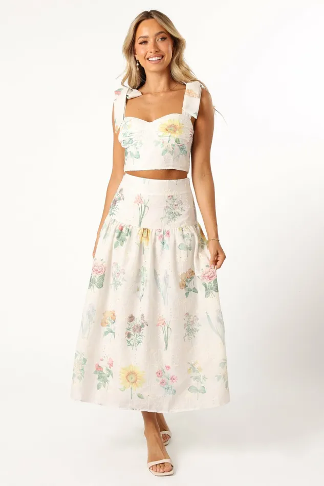 Petal and Pup Kara Two Piece Set White Floral Women Matching Sets