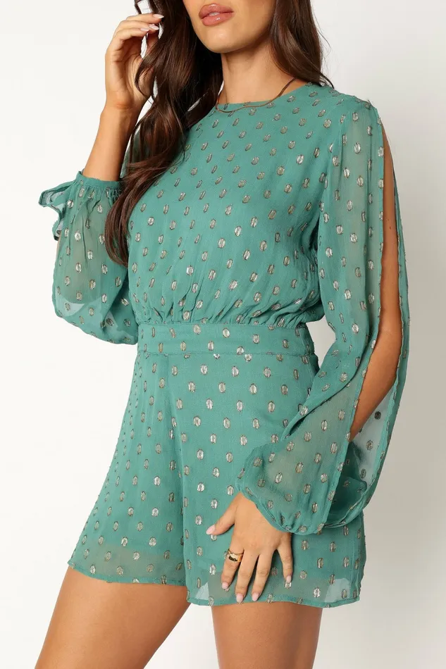 Petal and Pup Karma Romper Teal Women Jumpsuits and Rompers