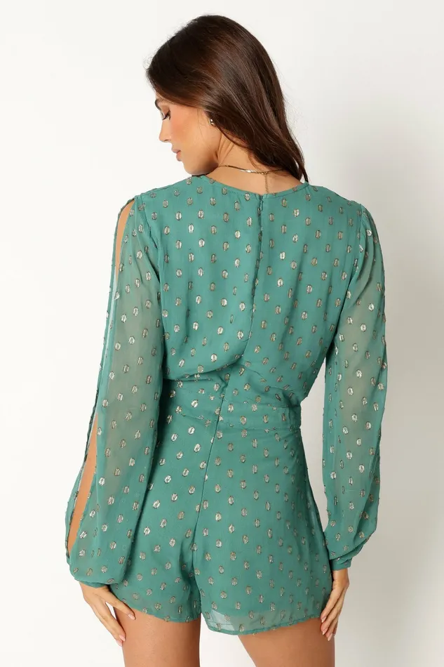 Petal and Pup Karma Romper Teal Women Jumpsuits and Rompers