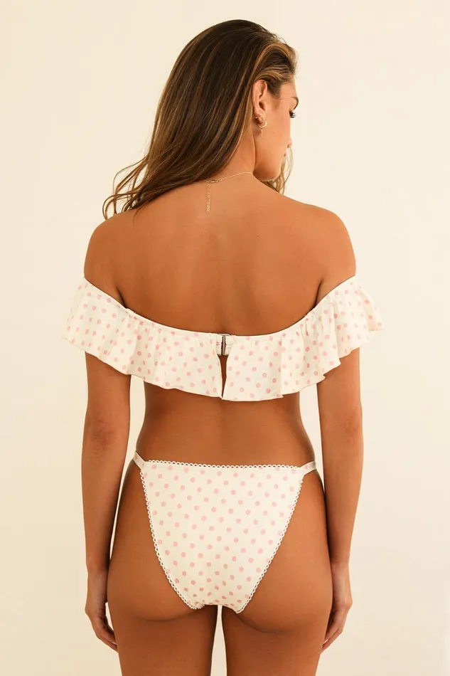 Petal and Pup Kate Top Dotted Pink Women Swim