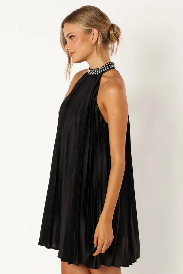 Petal and Pup Lizzy Halterneck Mini Dress Black Women Event Dresses