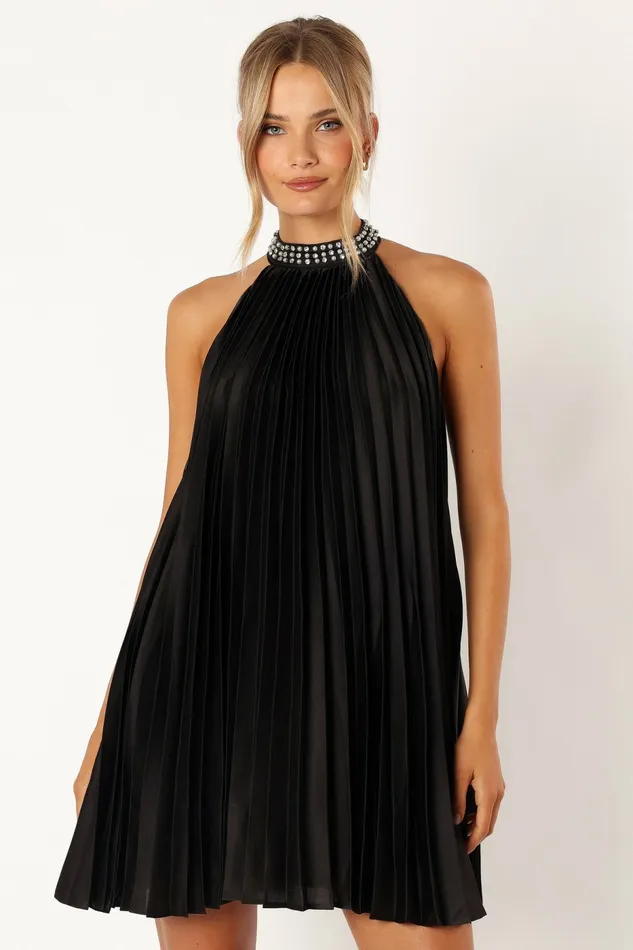 Petal and Pup Lizzy Halterneck Mini Dress Black Women Event Dresses