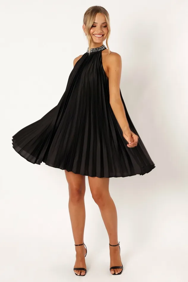 Petal and Pup Lizzy Halterneck Mini Dress Black Women Event Dresses