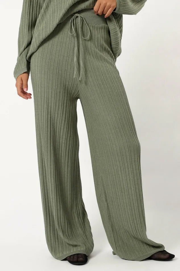 Petal and Pup Loungewear Women Sonole Cable Knit Pant Khaki