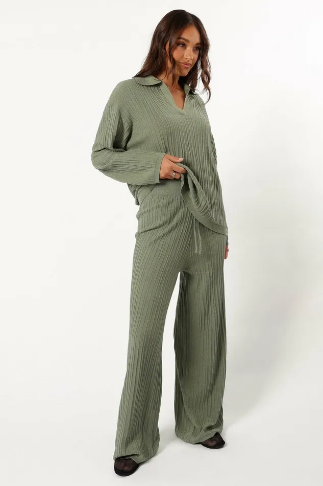Petal and Pup Loungewear Women Sonole Cable Knit Pant Khaki