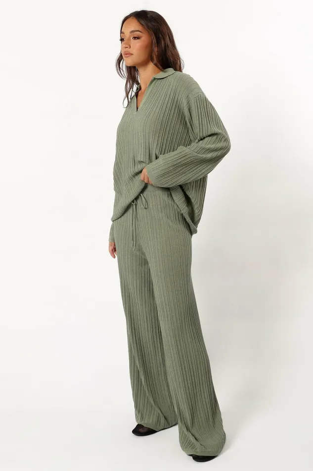 Petal and Pup Loungewear Women Sonole Cable Knit Pant Khaki