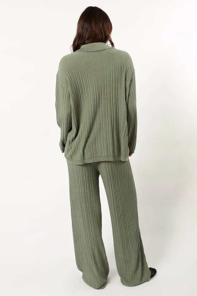 Petal and Pup Loungewear Women Sonole Cable Knit Pant Khaki