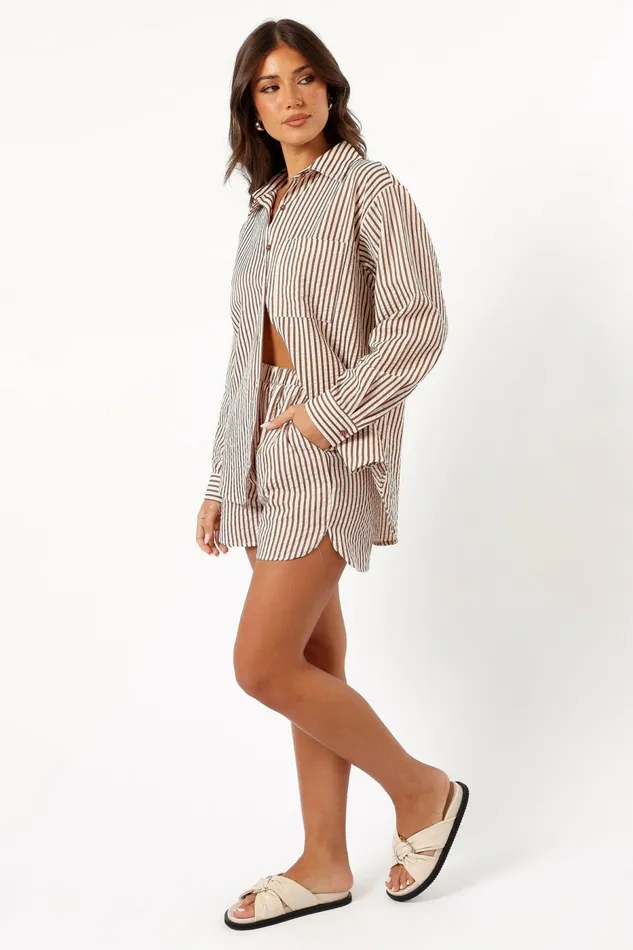 Petal and Pup Matching Sets Women Kennie Top Brown Stripe