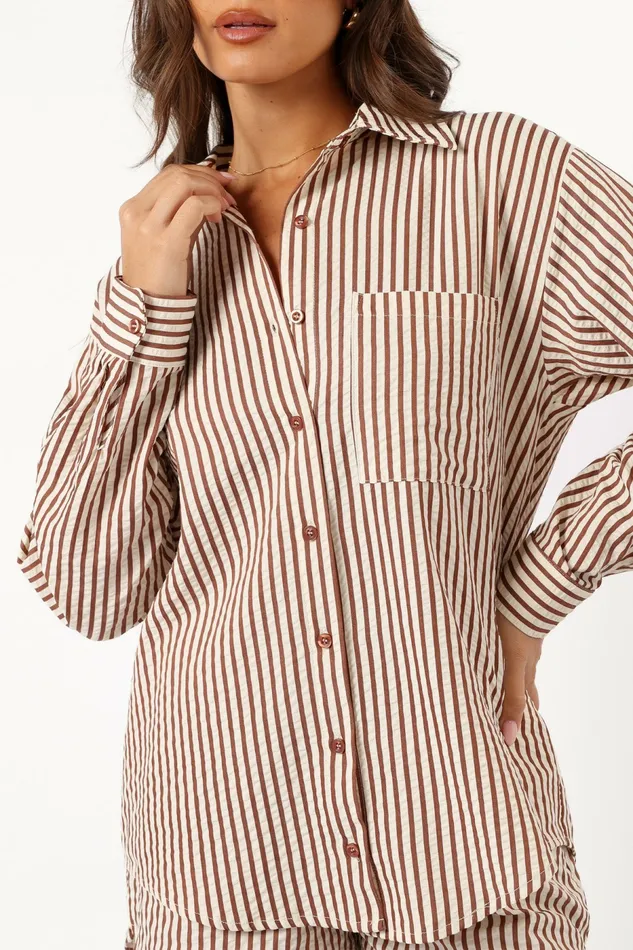 Petal and Pup Matching Sets Women Kennie Top Brown Stripe
