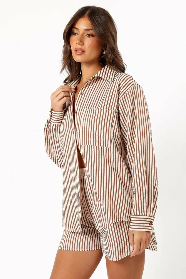 Petal and Pup Matching Sets Women Kennie Top Brown Stripe