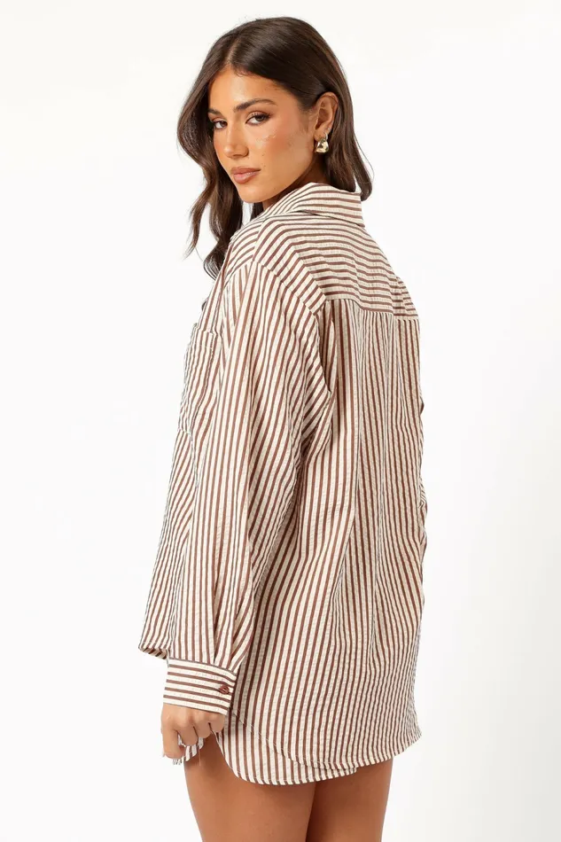 Petal and Pup Matching Sets Women Kennie Top Brown Stripe