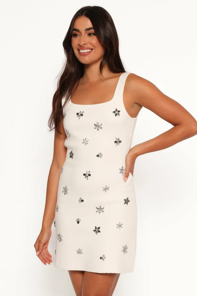 Petal and Pup Murphy Mini Dress Cream Women Floral Dresses