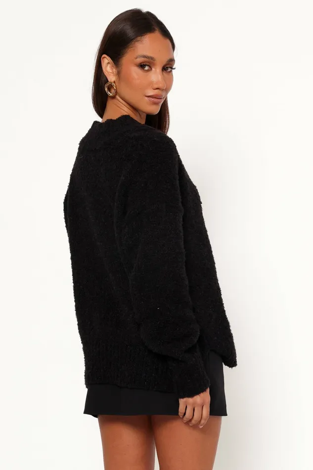 Petal and Pup Sweaters Women Charisma Vneck Knit Sweater Black