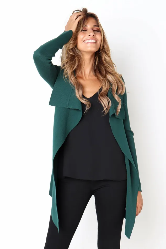 Petal and Pup Zimmer Cardigan Forest Green Women Sweaters