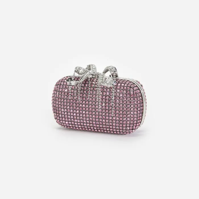 Pink Chainmail Clutch Bag Women Self Portrait Mini Pink Chainmail Clutch Bag Women Self Portrait Mini
