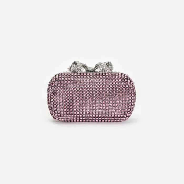 Pink Chainmail Clutch Bag Women Self Portrait Mini Pink Chainmail Clutch Bag Women Self Portrait Mini