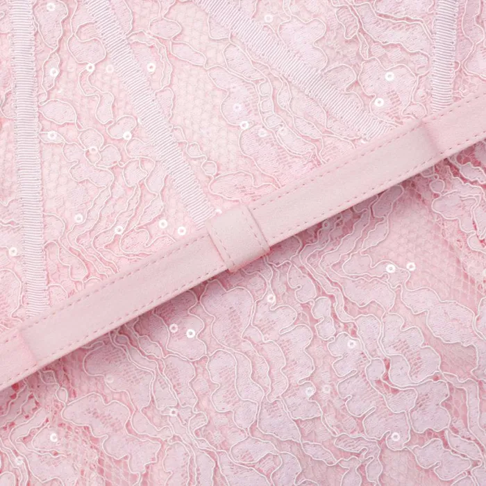 Pink Lace Bustier Midi Dress Women Self Portrait Dresses Pink Lace Bustier Midi Dress Women Self Portrait Dresses