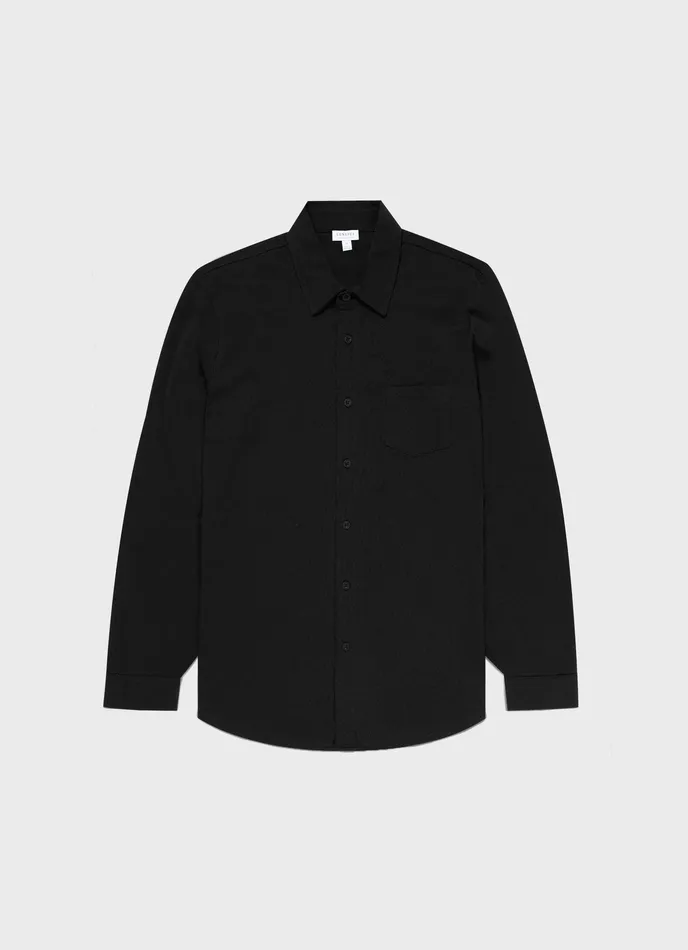Piqu Shirt Black Men Shirts ussunspel