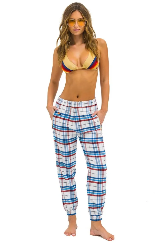 Plaid Lodge Pant 8211 Montauk Plaid Women Aviator Nation Sweatpants