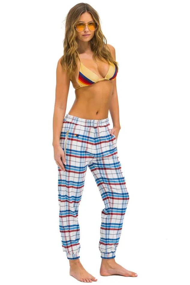 Plaid Lodge Pant 8211 Montauk Plaid Women Aviator Nation Sweatpants