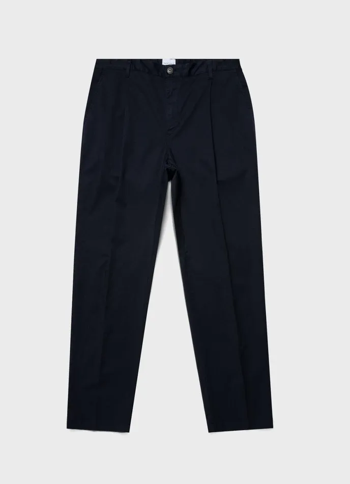 Pleated Twill Trouser Navy Men SUNSPEL Pants