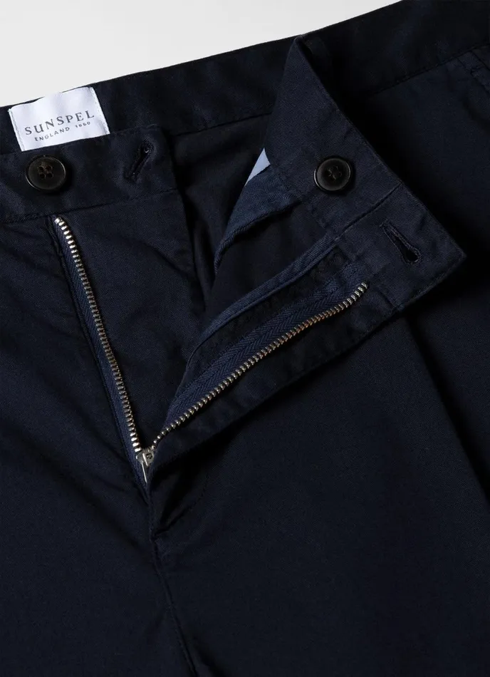Pleated Twill Trouser Navy Men SUNSPEL Pants