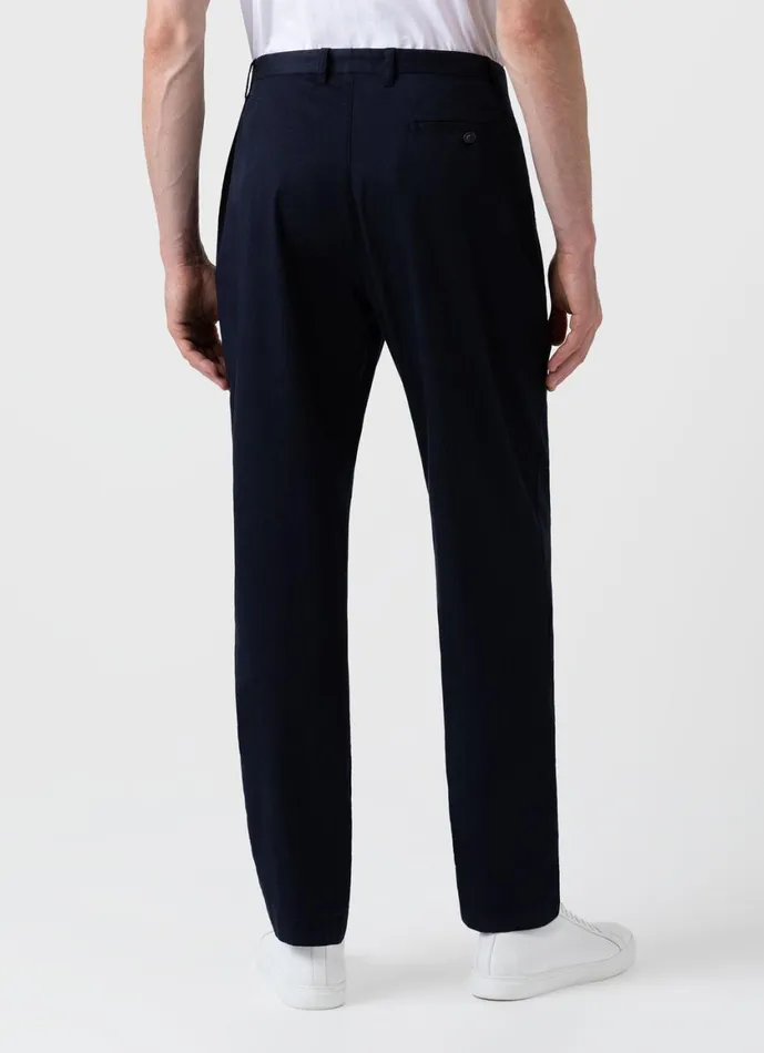 Pleated Twill Trouser Navy Men SUNSPEL Pants